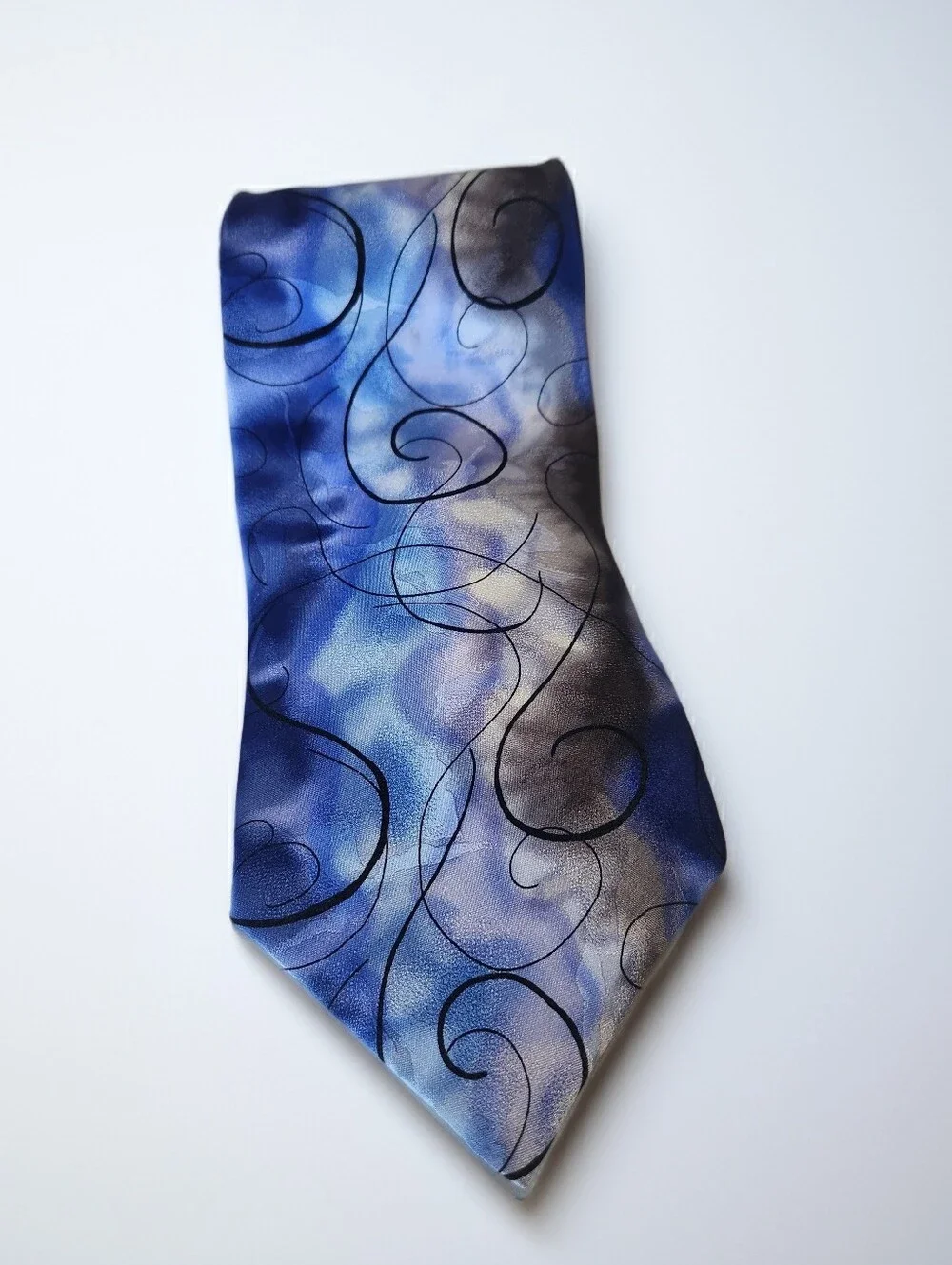 Vintage Jerry Garcia Emerging Elephant 100% Silk Blue Tie